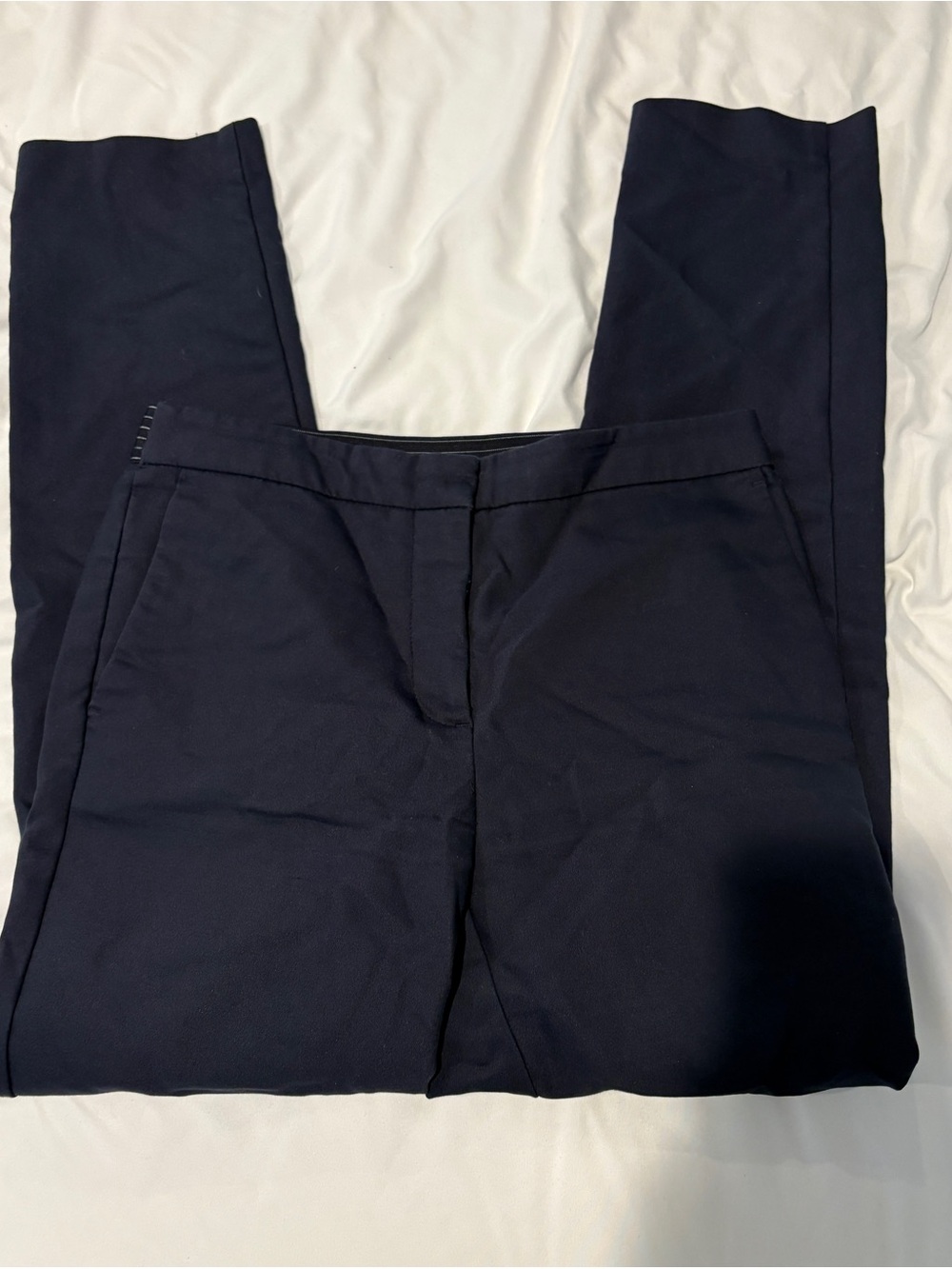 Zara Navy Elastic-Waist Dress Pants